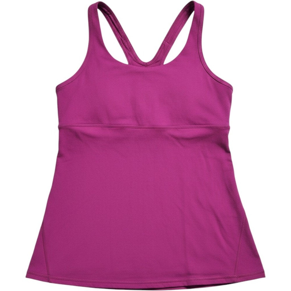 Lululemon Athletica Womens Size 6 Magenta Purple Racerback Tank Top Mesh Cutout